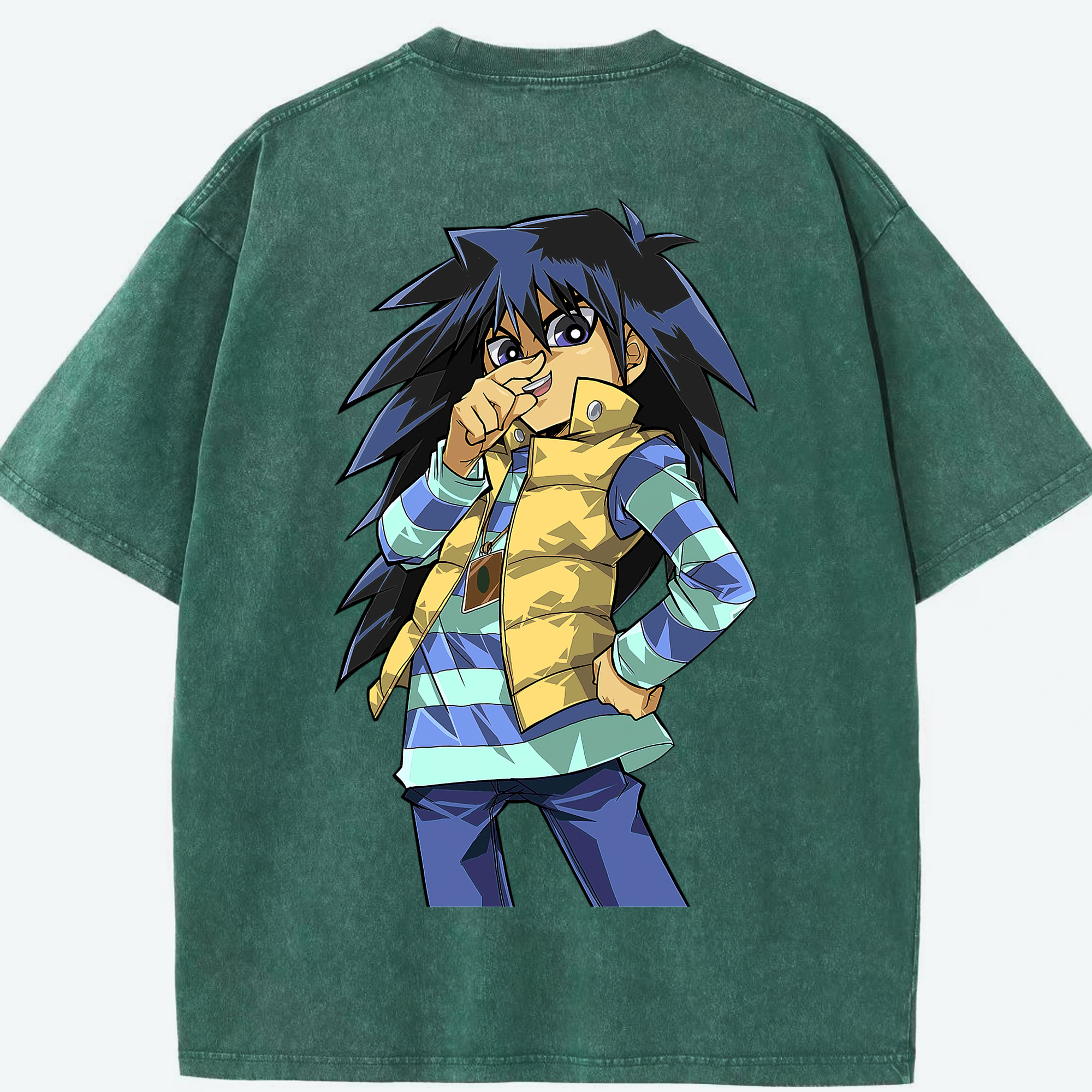 （画像用） 遊☆戯☆王 Yu-Gi-Oh! 綿100% ヴィンテージ風 半袖Tシャツ（背面プリント）
